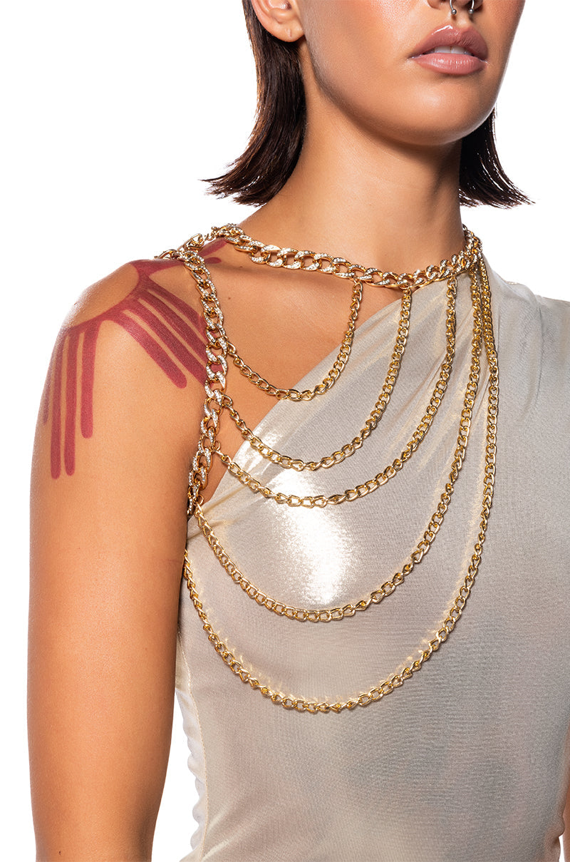 LUXE CHOKER AND SHOULDER NECKLACE