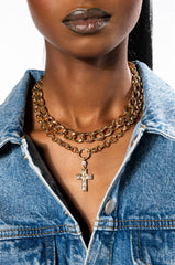 NO EFFORT LAYERED CHAIN NECKLACE