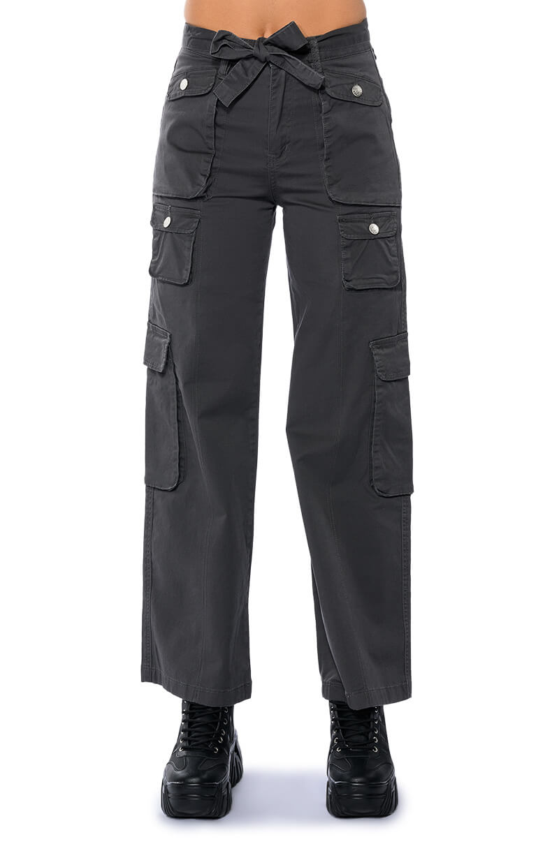 NOTHING ABOUT YOU BELTED CARGO PANTS