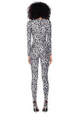 NYRA CHEETAH PRINTED LONG SLEEVE JUMPSUIT