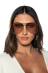 OUT LOUD OVERSIZED AVIATOR SUNGLASSES IN PINK