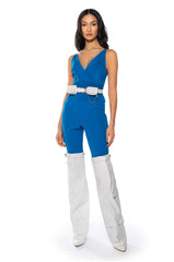 PERFECT FIT SLEEVELESS BELTED JUMPSUIT