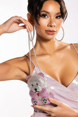 PINK PANDA BLINGED CLUTCH