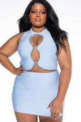 PLUS DRESS ME UP BANDAGE RHINESTONE MINI SKIRT