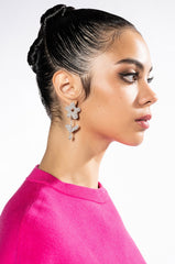 READY TO BLOOM RHINESTONE DANGLE EARRINGS