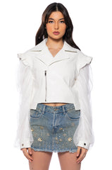 MOTO JACKET WITH POWER MESH SLEEVE