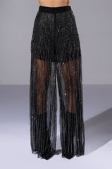 SELENA MESH WIDE LEG PANTS