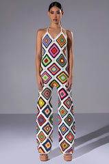 THE WAY YOU GROOVE CROCHET HALTER JUMPSUIT