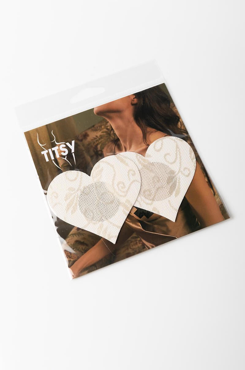 TITSY LACE HEART NIP STICKER