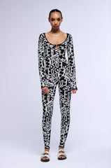 TURNING HEADS KNIT LONG SLEEVE JUMPSUIT IN BLACK