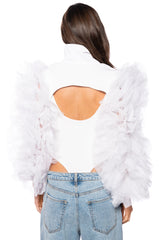 VIRGO RUFFLE SLEEVE LAYERING TOP