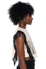 WILD WILD WEST FRINGE CROPPED TSHIRT