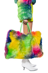 YETI LARGE FAUX FUR TOTE IN MULTI