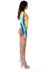YOU NEVER KNOW FITTED ASYMMETRICAL MINI DRESS