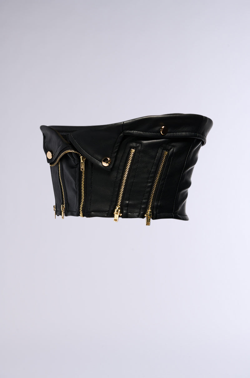 ZIP IT FAUX LEATHER  BELT